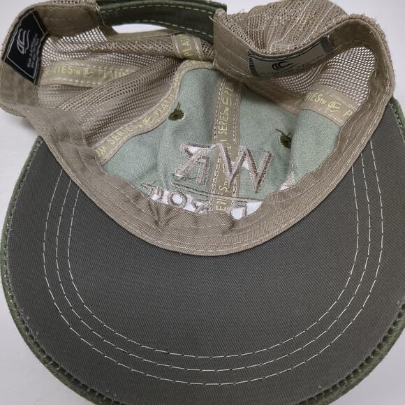 WR Wild Rose Strapback Trucker Hat Green One Size Mesh Back Outdoor Cap - Picture 7 of 10